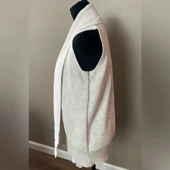 GAP open cardigan sweater shawl collar textured cream ivory cotton women’s sz M - Picture 7 of 15